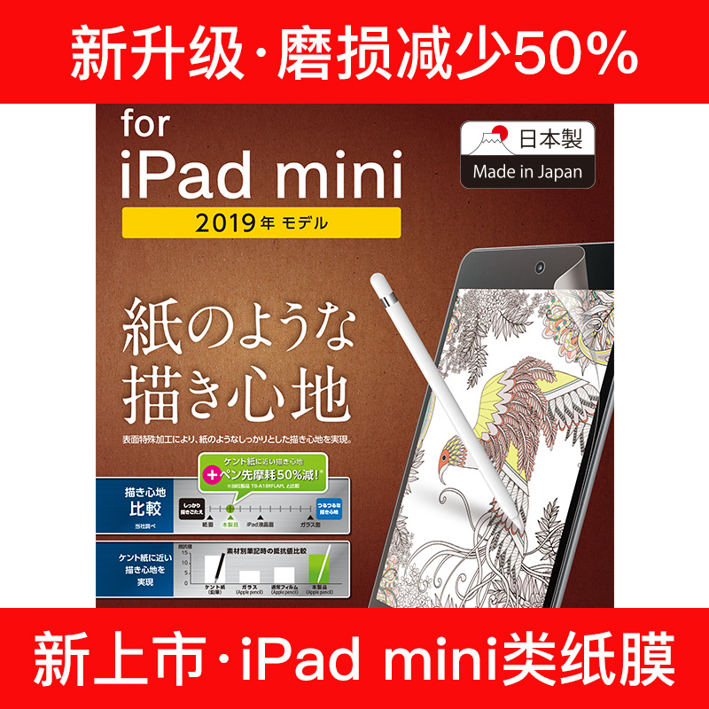 日本ELECOM宜丽客iPad mini 5类纸膜新款7.9苹果2019写字画画贴膜