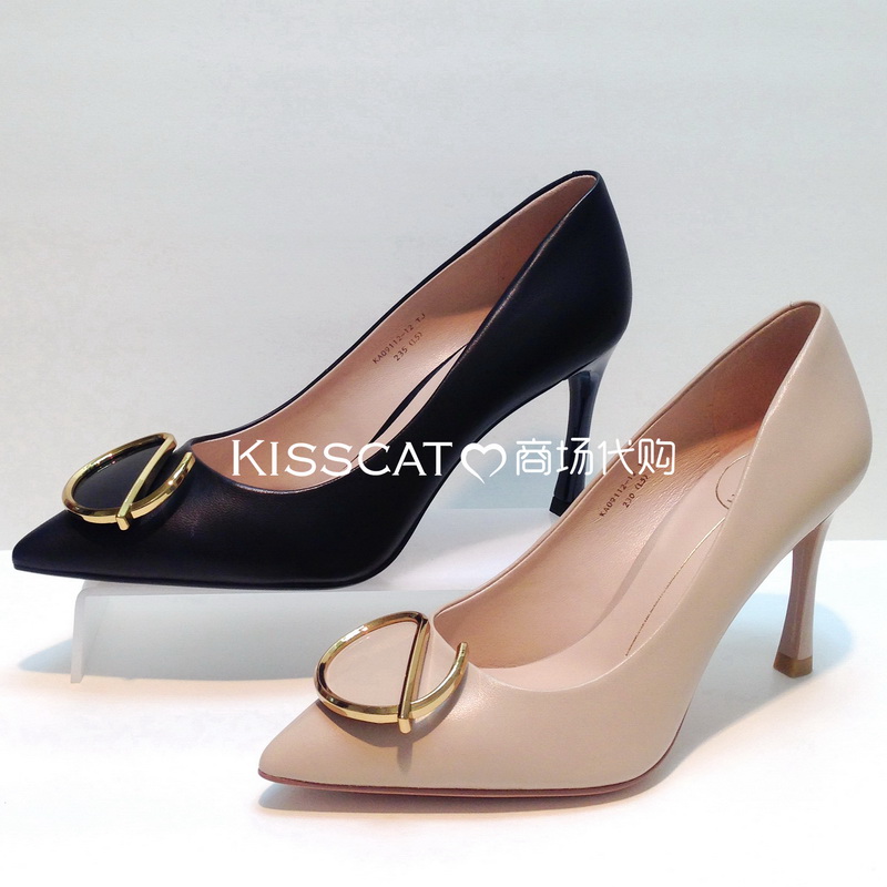 KISSCAT接吻猫2019春款专柜正品细高跟尖头羊皮女单鞋KA09112-12