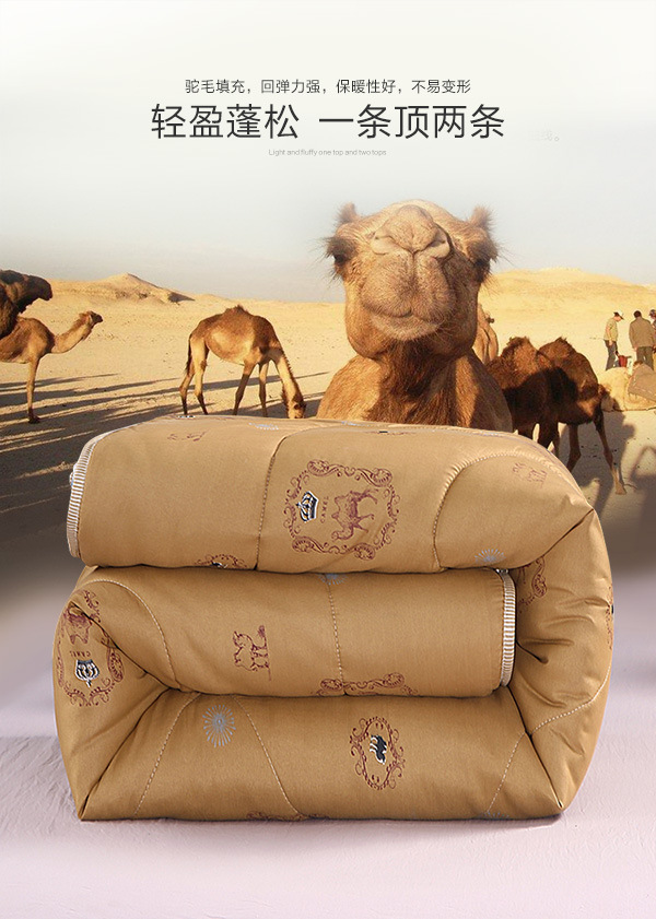 厂家礼品赠品 骆驼毛 驼绒 保健被纳米能量磁疗被展销会被子