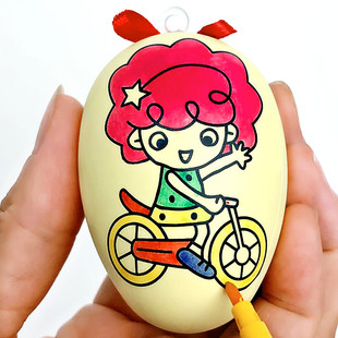 卡通儿童手绘积木塑料玩具幼儿园diy彩蛋鸡蛋v卡通材料行业手工国内美术绘画图片