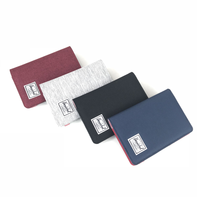 潮牌护照包帆布潮流简约纯色多功能对折护照夹卡包证件护照保护套