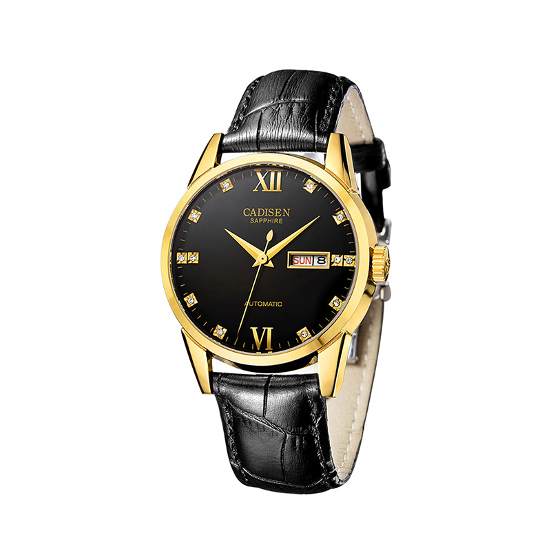 【CADISEN/卡迪森品牌】男士双日历时尚商务进口自动机械真皮手表