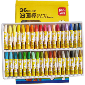 得力6964油画棒 36色儿童画笔 幼儿彩色蜡笔套装 安全无毒