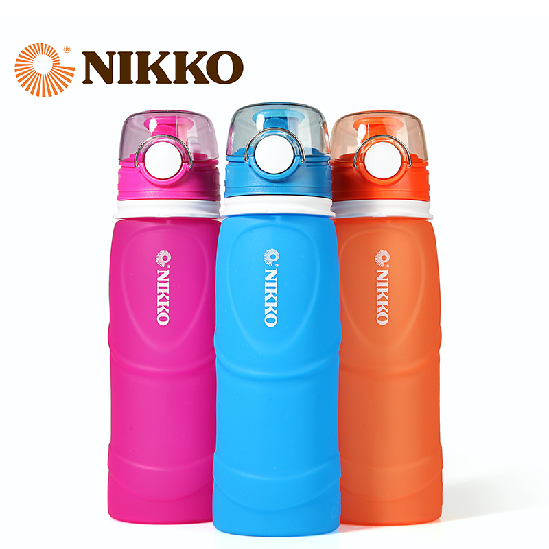 Nikko日高 750ml硅胶户外旅游出差硅胶折叠水壶水瓶水杯NCMF750