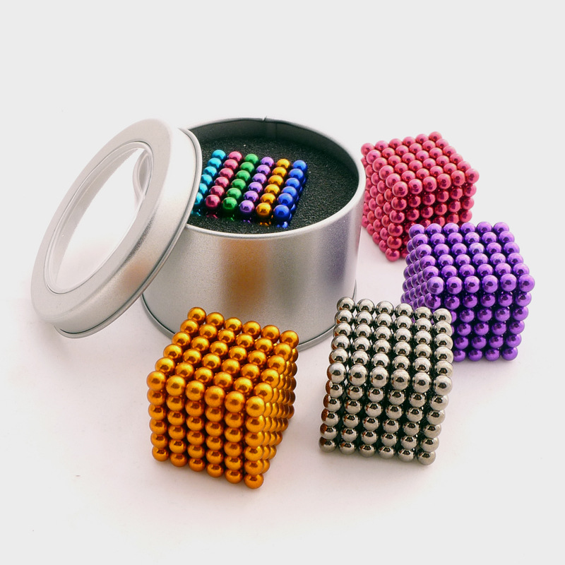 促销216颗5mm减压休闲益智巴克球 磁力球银色磁铁拼装玩具包邮