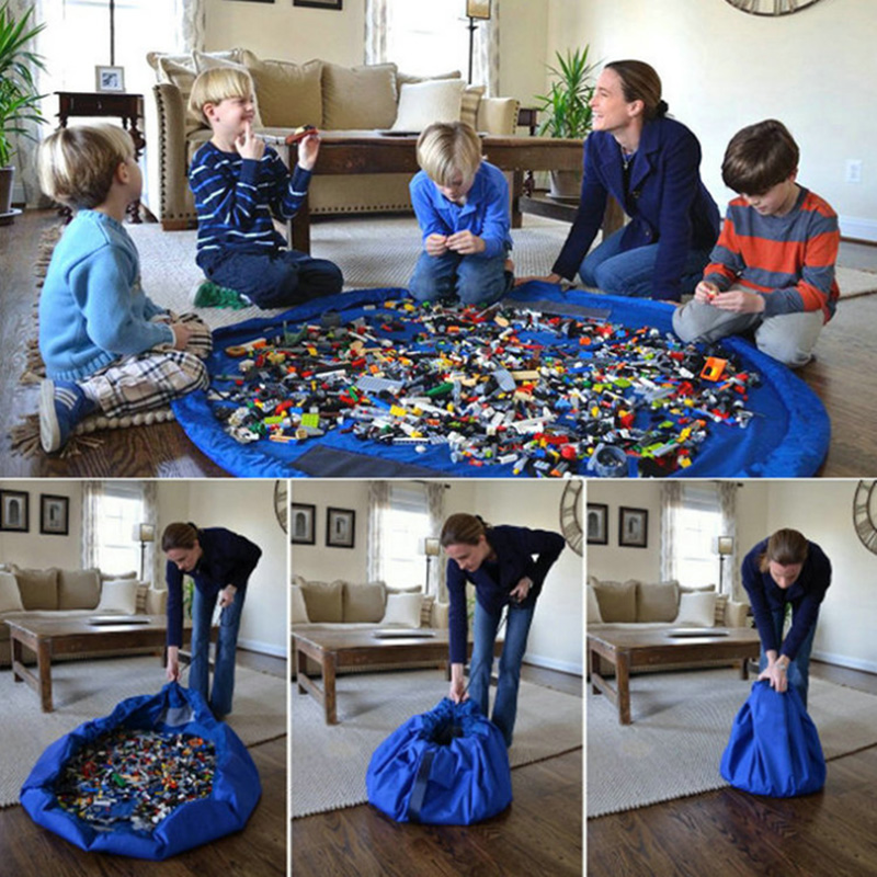 儿童玩具快速收纳袋玩具垫游戏毯乐高积木超大号整理束口袋野餐垫