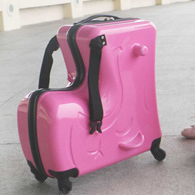 【优选】拉链可骑行的可以做的能骑的旅行箱行李箱家用高中四轮重