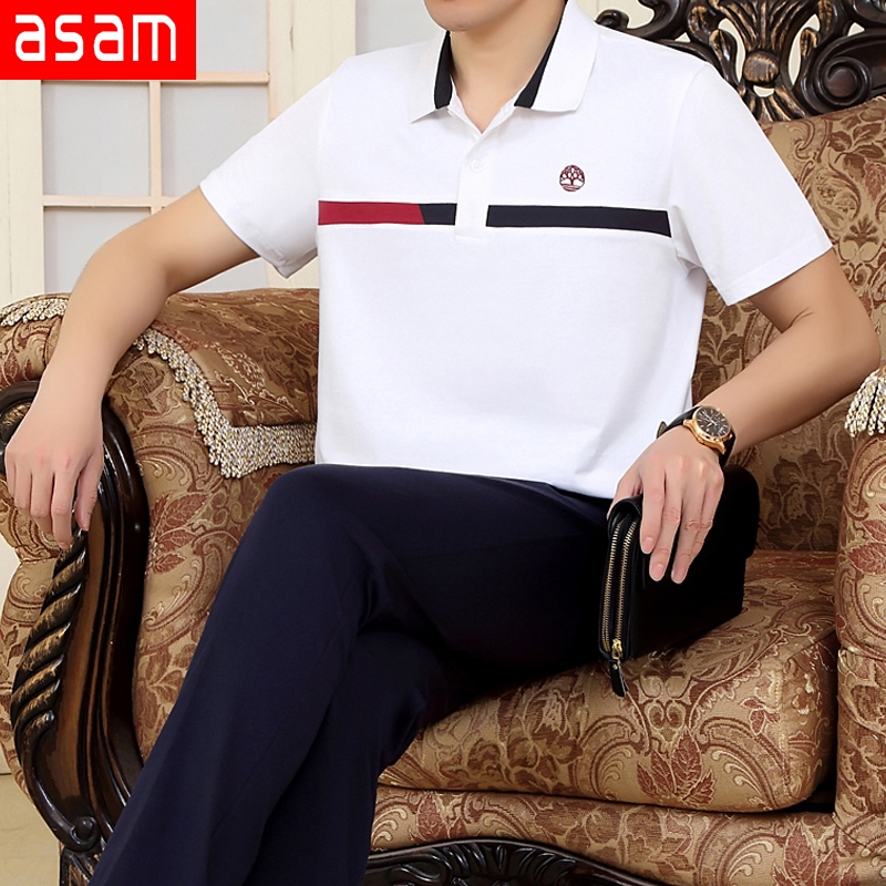 夏季中老年男士运动服套装男夏天短袖长裤中年