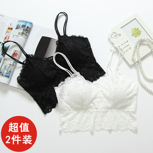 夏季蕾丝打底短款吊带小背心女防走光带胸垫裹胸抹胸内衣文胸摸胸裹胸