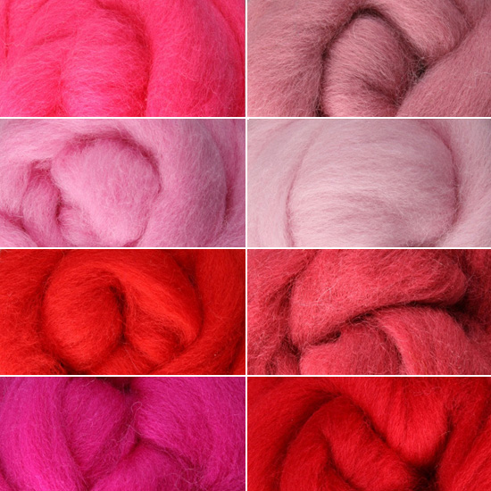 自由鸟 羊毛毡戳戳乐 手工diy材料羊毛条 红色系列 可尔亮丽粉红