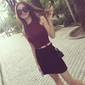 背心针织衫t恤修身短款女士无袖上衣显瘦高腰露脐紧身打底衫夏装女士背心