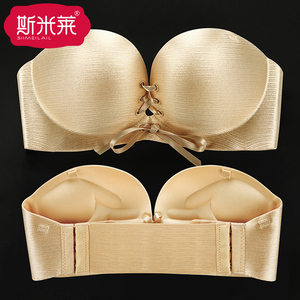 无肩带隐形文胸聚拢防滑胸贴婚纱加厚上托无带抹胸内衣女小胸胸罩学生内衣