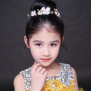 女童发饰韩式小女孩表演头饰花朵发箍儿童珍珠礼服配饰
