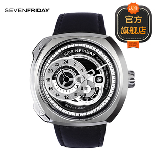 sevenfriday旗舰店正品瑞表7个七个星期五男士皮带机械手表q1/01