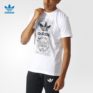 adidas 阿迪达斯 三叶草 男子 短袖上衣 白 BP8988短袖男