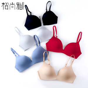 薄款无钢圈夏季文胸超薄模杯透气睡眠舒适日系少女小胸无痕内衣女运动背心