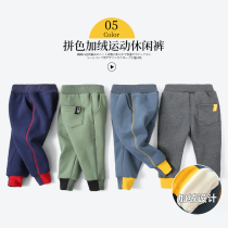 男童裤子冬季童装男宝宝加厚棉裤小童加绒休闲裤冬装儿童运动裤冬