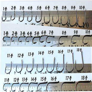小号钓鱼钩 1号宝塔伊势尼盒装100枚带柄有倒刺大鱼钩 18号钓鱼钩