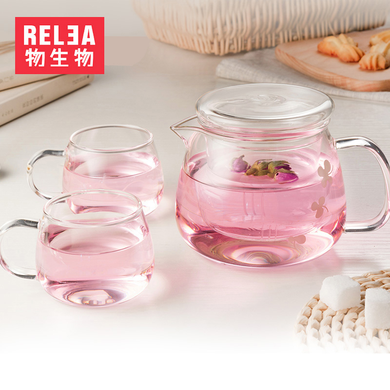 物生物耐热玻璃杯茶壶煮泡茶壶过滤茶具大小家用花茶杯玻璃壶套装