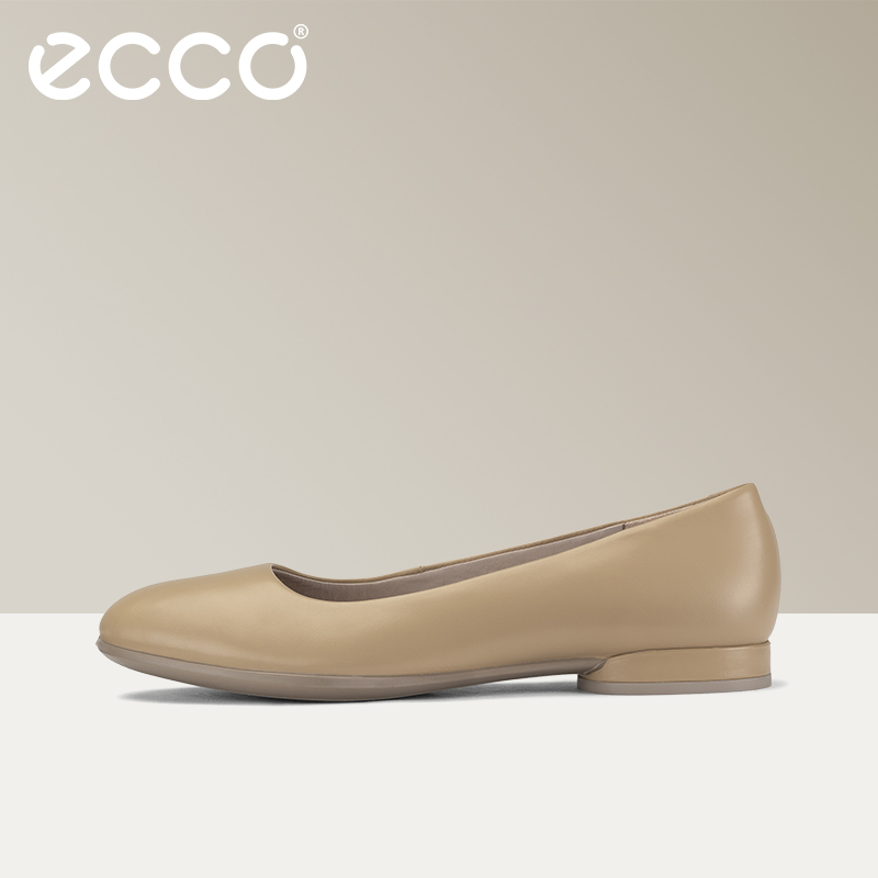 ECCO爱步单鞋女2019春款 低跟浅口船鞋女平底鞋女软底 安妮208003