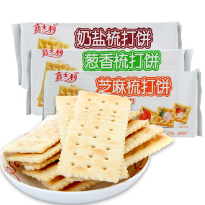 span class=h>嘉士利/span>梳打饼200g葱香/芝麻/奶盐味苏打饼干