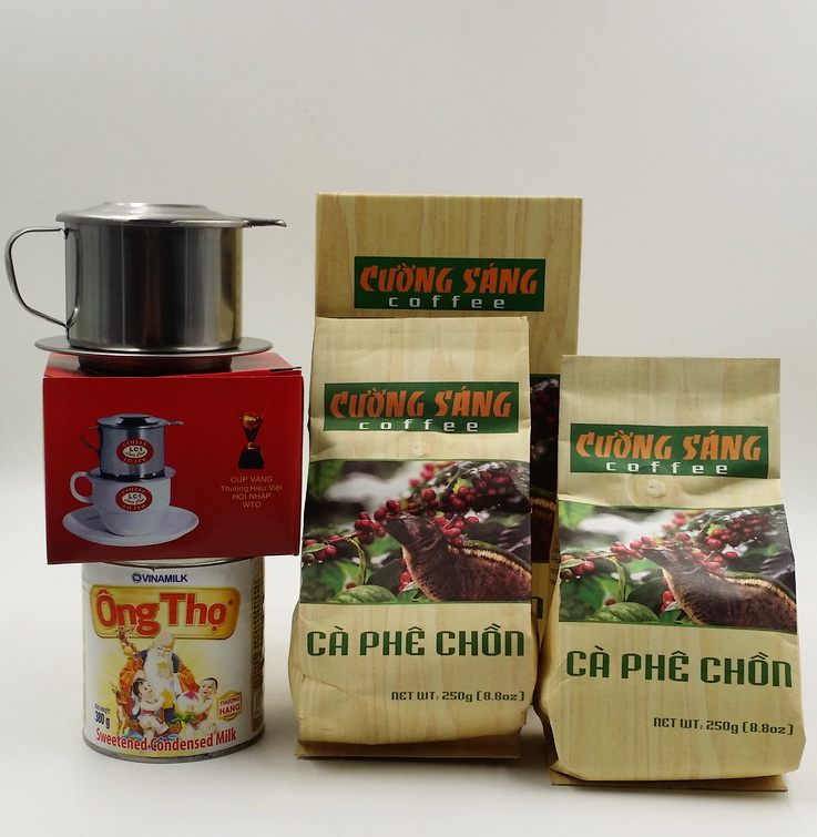 包邮老款越南猫屎咖啡粉250gX2袋礼盒配送炼奶滴漏壶店家推荐进口