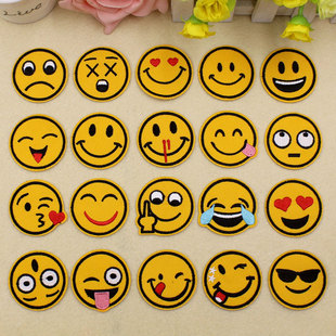 emoji表情包时尚布贴衣服牛仔裤子羽绒修补洞贴儿童刺绣补丁贴花