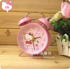 HelloKitty静音闹钟 白雪公主儿童闹钟夜灯KT猫金属闹钟4寸双打铃