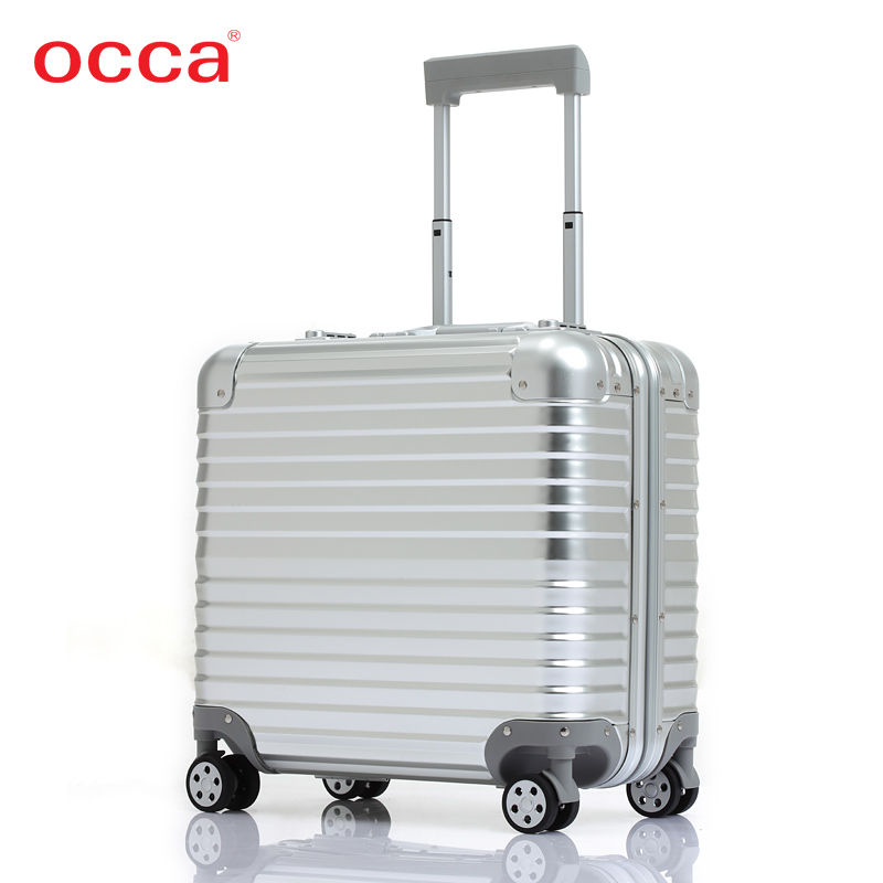 OCCA新款17寸商务旅行箱铝镁合金电脑箱金属文件箱拉杆箱万向轮