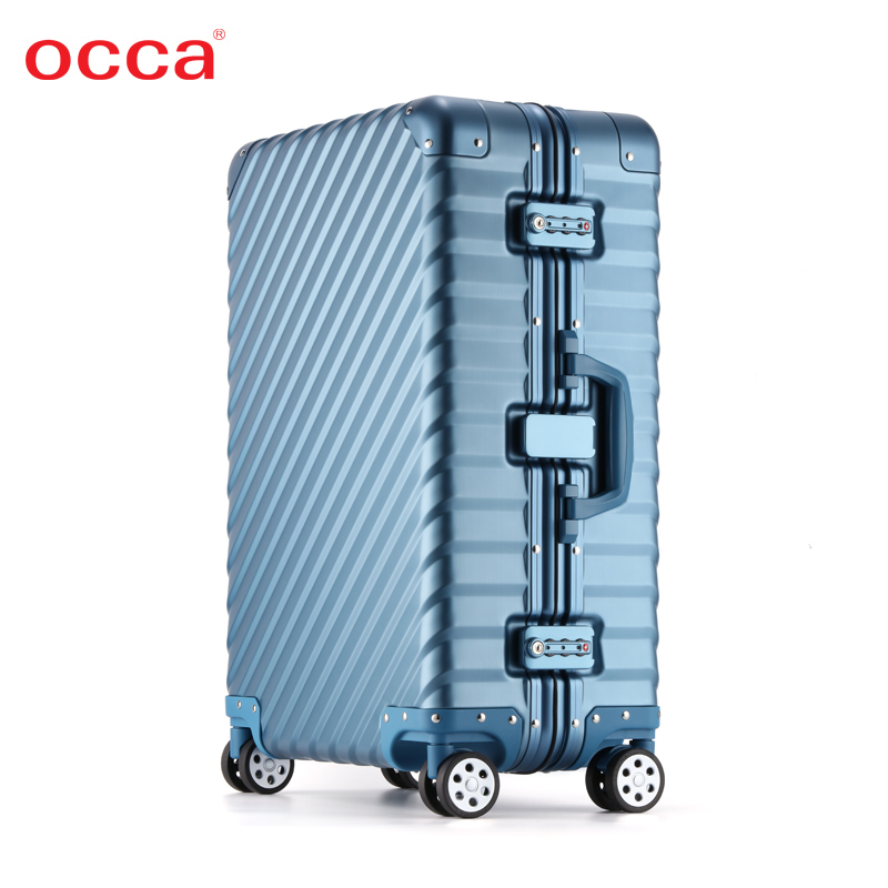 OCCA铝镁合金时尚铝框拉杆箱轴承静音万向轮男女商务高端登机箱