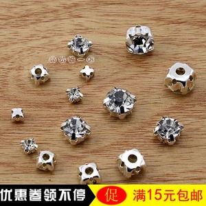 diy手工发饰配件 单爪钻手缝钻国贸A钻 婚纱婚鞋钻 白色水钻抓钻爪钻