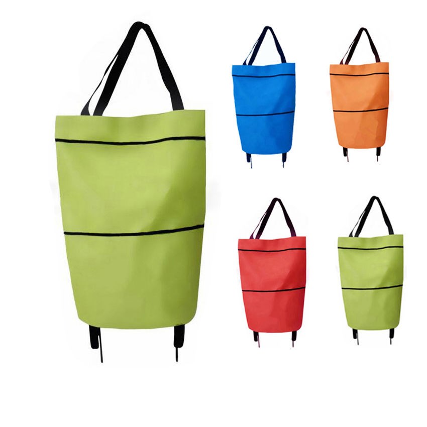【4色可选择】多功能可折叠购物车手提购物袋便携式买菜车手拉车