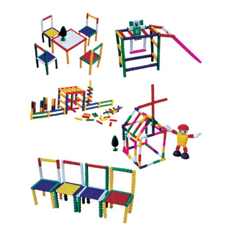 中小型儿童室内玩具 幼儿园桌面积木 插块积木 多变插接棒1388件