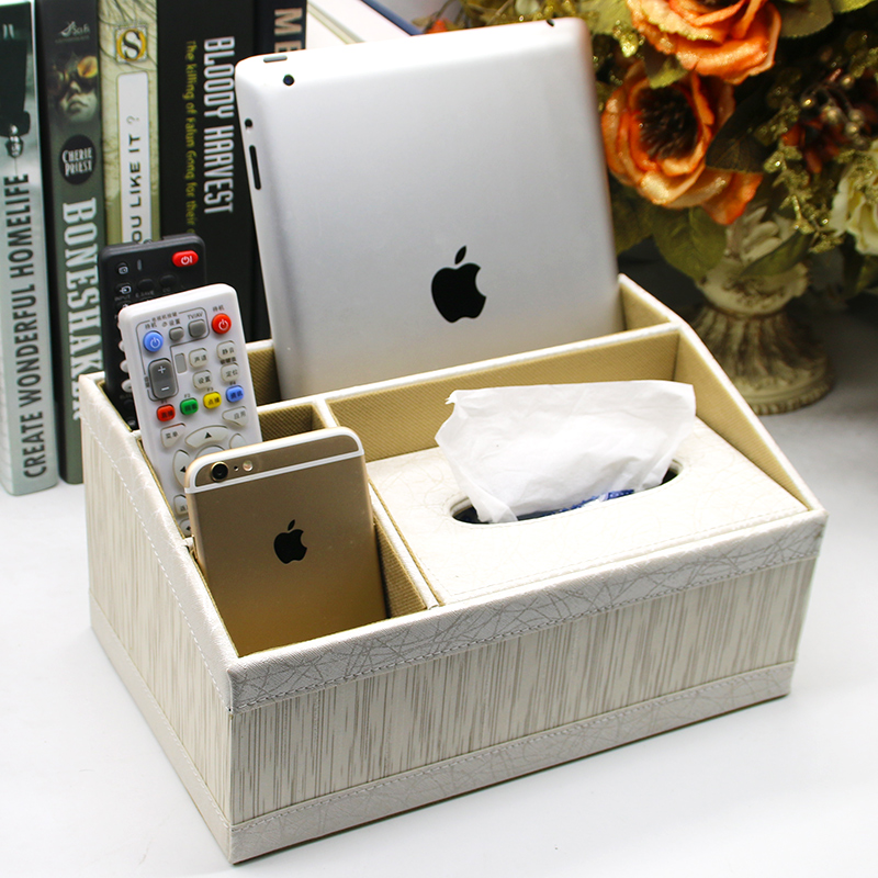 创意家居纸巾盒抽纸盒 欧式简约多功能桌面遥控器收纳盒客厅茶几