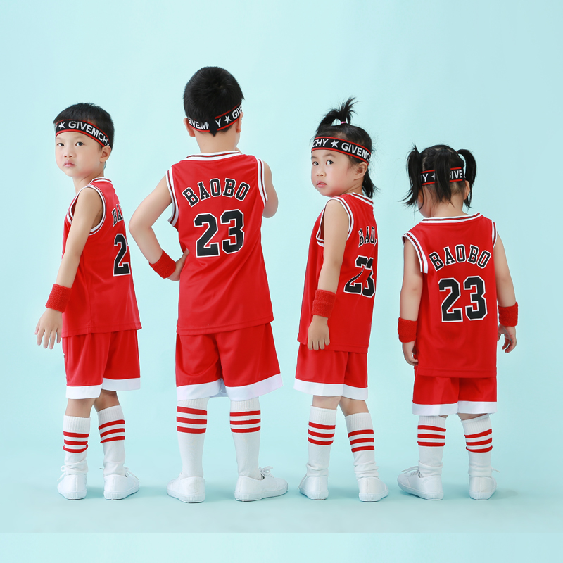 儿童篮球服套装幼儿园表演服中小学生男童女孩宝宝男孩训练蓝球衣