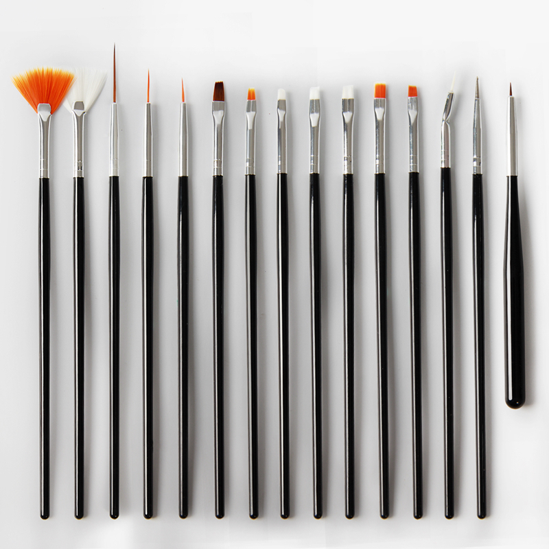 15支美甲笔刷工具套装彩绘笔光疗笔拉线笔点钻笔画花笔渐变笔全套