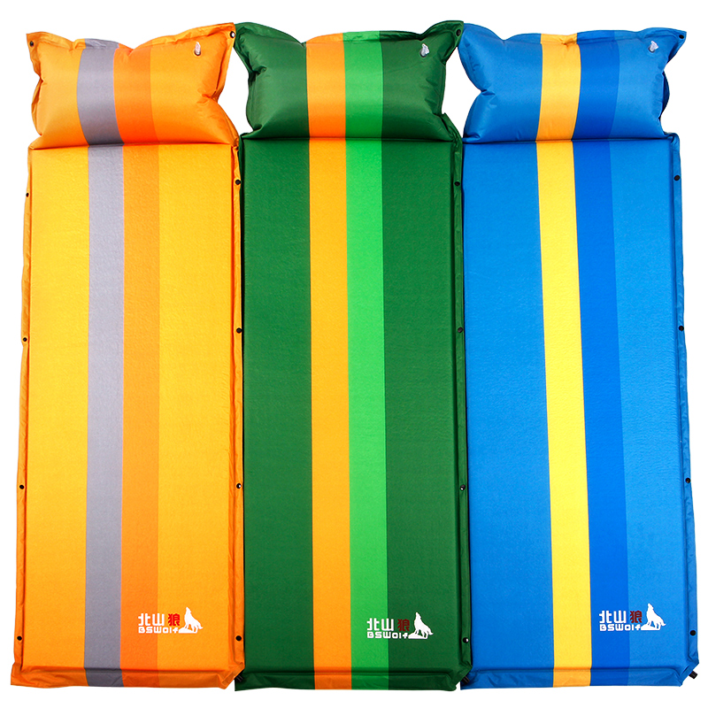 北山狼户外单人自动充气垫露营睡垫加宽加厚防潮垫可拼双人帐篷垫