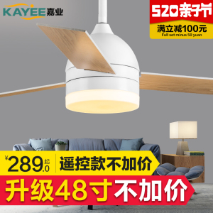 嘉业北欧简约吊扇灯风扇灯现代餐厅卧室家用复古遥控带风扇的吊灯吊扇