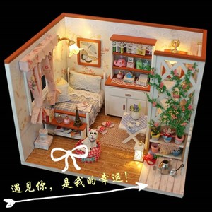 儿童玩具小女孩木质diy小屋模型图片