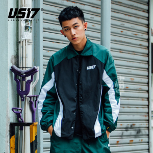 US17易建联潮牌 教练夹克嘻哈冲锋衣男hiphop风衣ins超火的外套春风衣