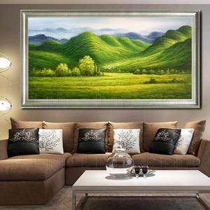 巨人山装饰画中式    沙发背景墙画风水背有靠山欧式风景手绘油画