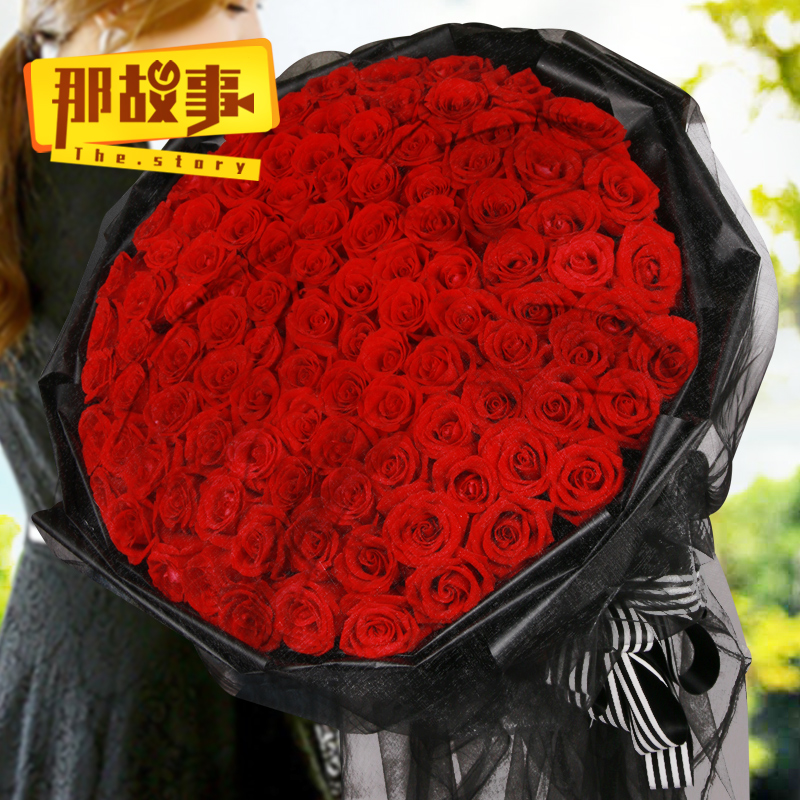 99朵红玫瑰花束鲜花速递同城生日杭州北京上海广州深圳武汉石家庄