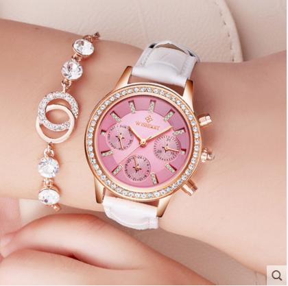 心悦网购 新款威思登女表女士腕表休闲时尚潮流镶钻防水石英手表