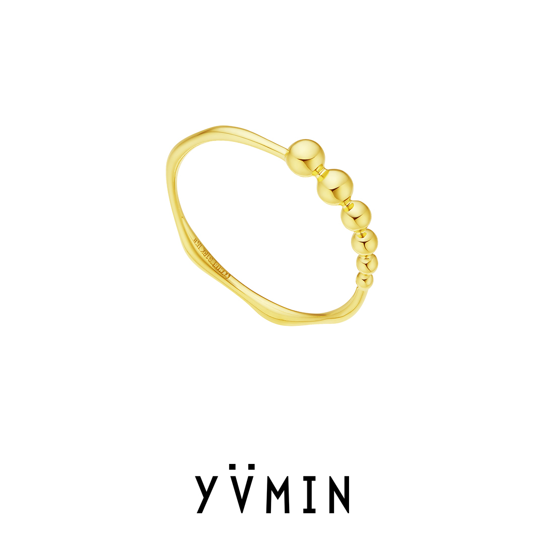 YVMIN尤目 梦神系列时光静止 18K黄金戒指设计感珠宝情侣对戒男女
