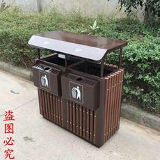 户外垃圾桶钢木垃圾桶不锈钢室外环保金属分类小区