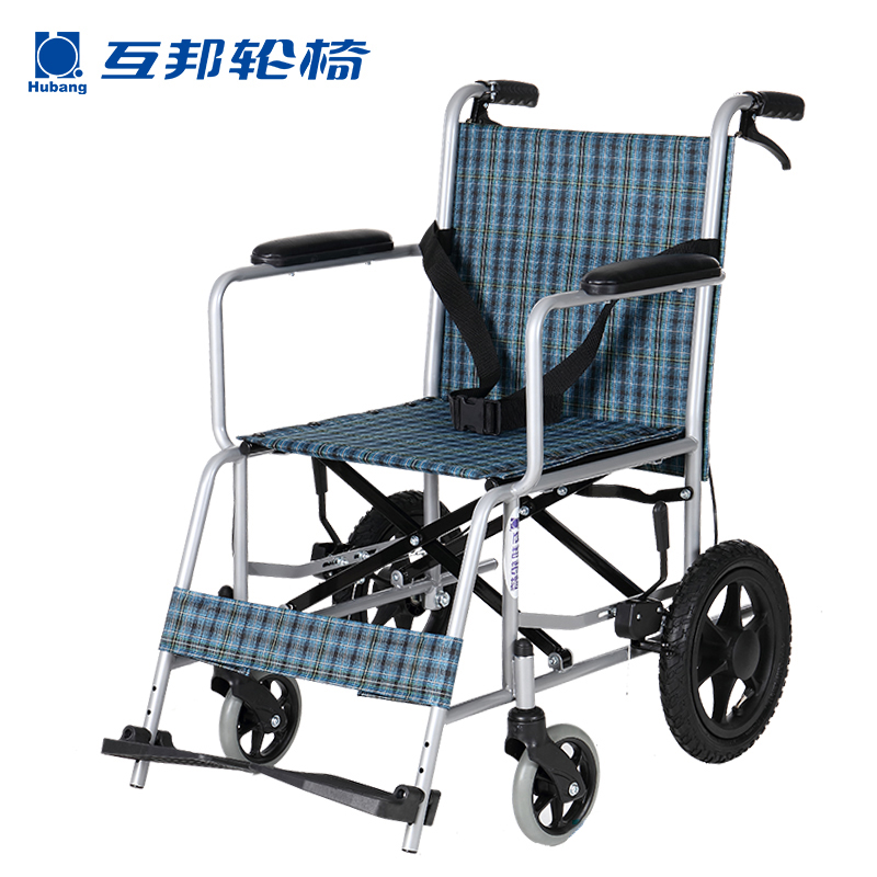 互邦轮椅HBG23-S钢管老人轻便可折叠手动残疾人便携代步车
