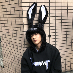 MRCYC 春季新款男士兔耳朵情侣连帽宽松加厚长袖男女卫衣套头衫男士卫衣