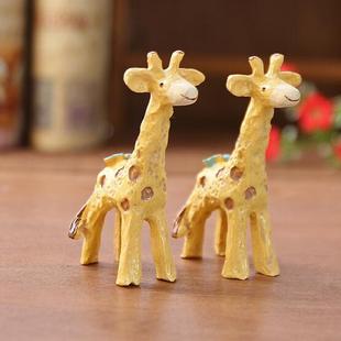 zakka杂货树脂可爱长颈鹿小鹿摆设 家居装饰品摆件礼品拍照道具