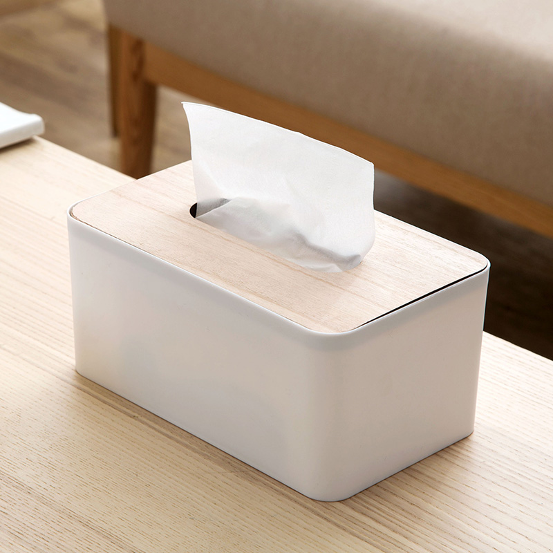 居家家 实木盖纸巾盒客厅创意纸抽盒 家用欧式简约餐巾纸盒抽纸盒