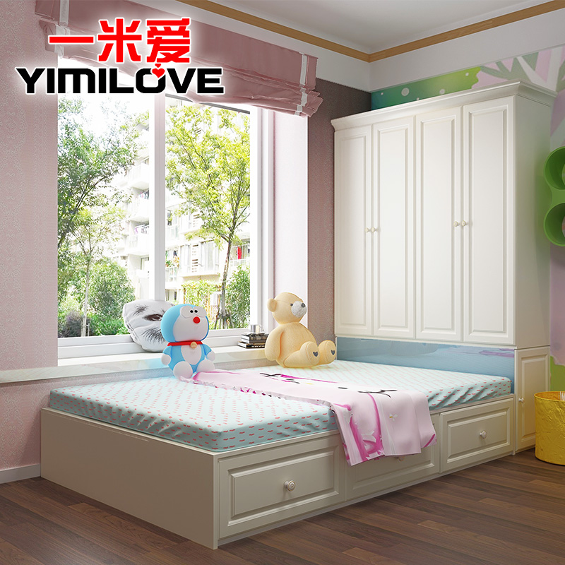 一米爱 韩式榻榻米床双人床 现代简约1.2米1.5米主卧收纳储物床
